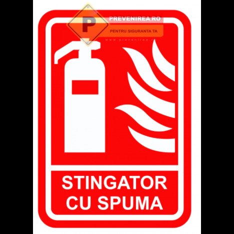 Semn stingator cu spuma